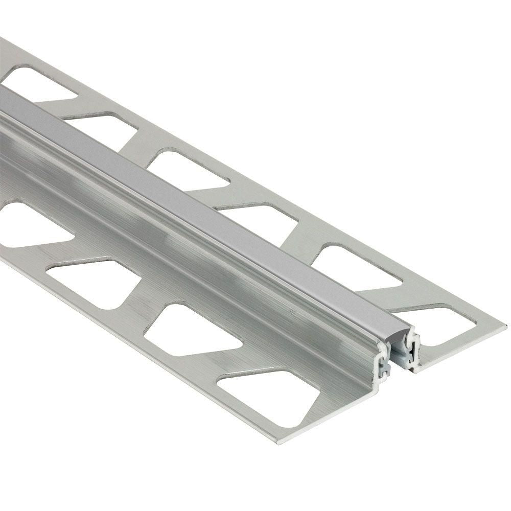 Schluter - DILEX-AKWS Profilé de joint de surface avec zone de mouvement de PVC 1/4" - aluminium gris classique 5/8" (16 mm) x 8' 2-1/2"