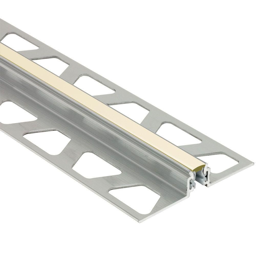 Schluter - DILEX-AKWS Profilé de joint de surface avec zone de mouvement de PVC 1/4" - aluminium sable 5/16" (8 mm) x 8' 2-1/2"