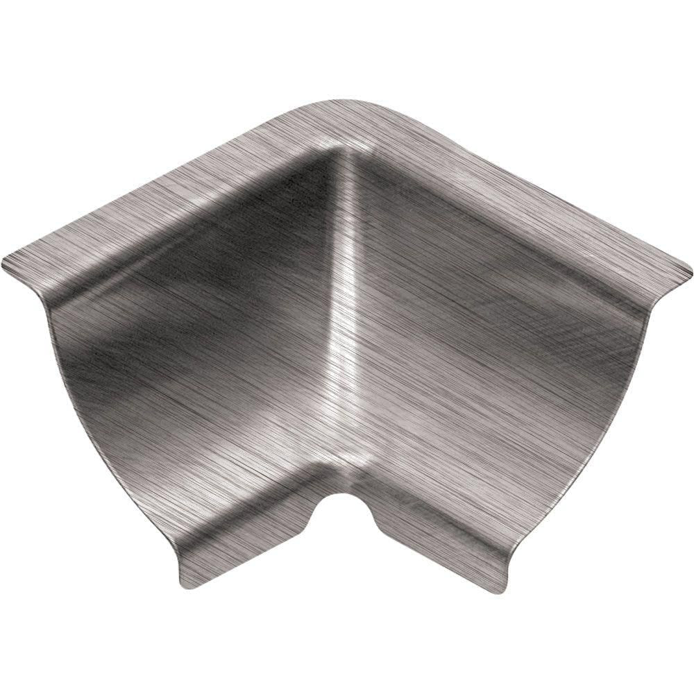 Schluter - DILEX-EHK Coin intérieur 90° 2-directions avec un radius de 23/32" (18.5 mm) - acier inoxydable (V2) brossé