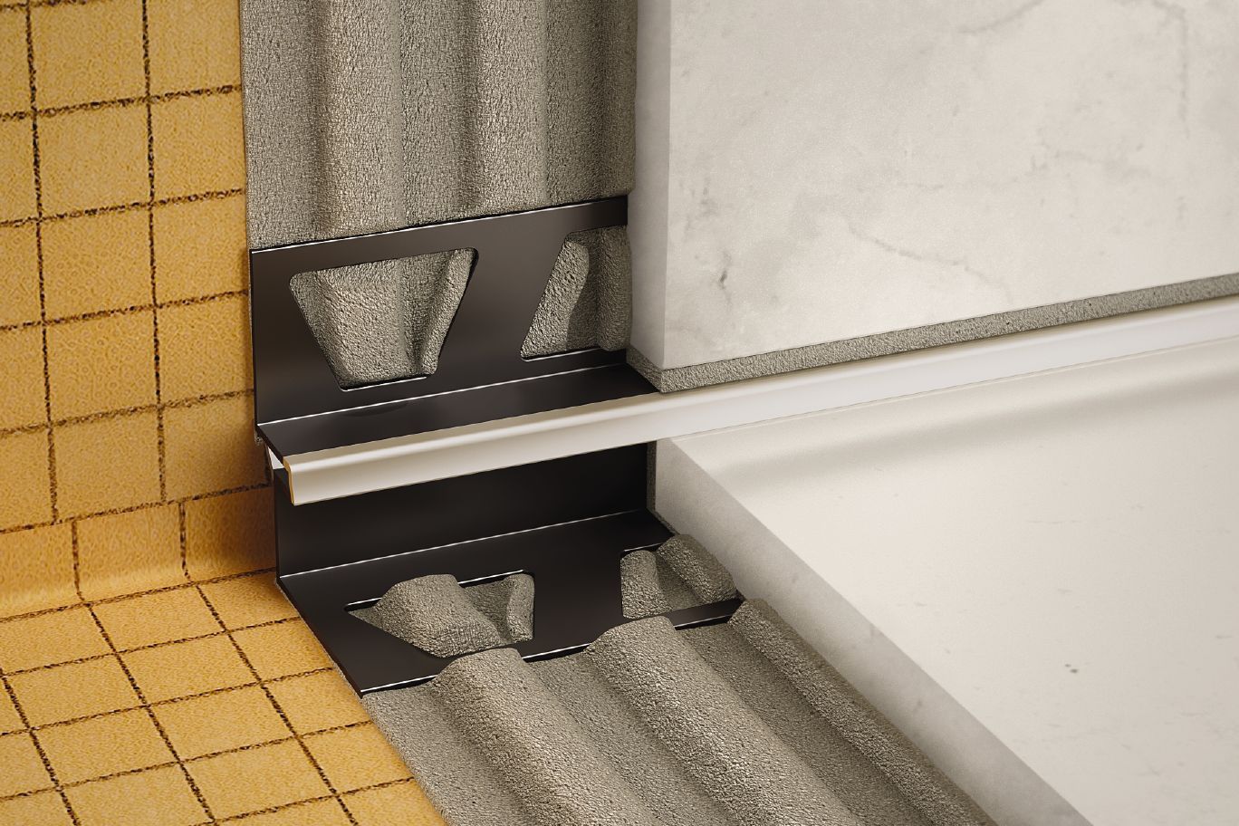 Schluter - DILEX-EKE - Profilé de joint de mouvement pour angles muraux - plastique PVC gris classique 11/32" x 5/16" x 8' 2-1/2" ||EKEU9/O8PG - Ceramed