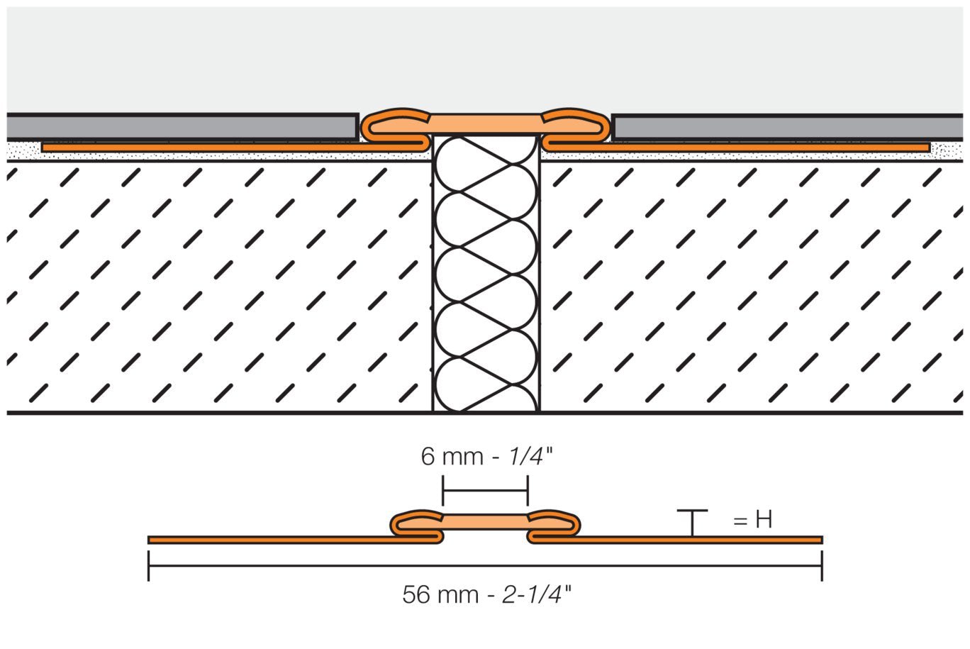 Schluter - DILEX-EKSB - 1/4" - acier inoxydable / joint 1/4" beige cl ||EKSB60HB - Ceramed