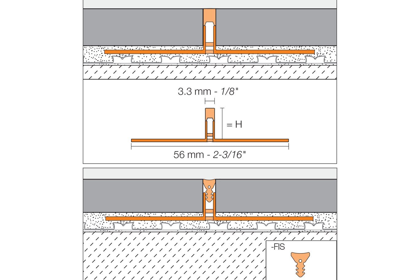 Schluter - DILEX-FIS - Insert beige clair 100' ||FIS300HB - Ceramed