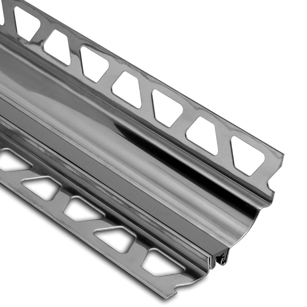 Schluter - DILEX-HKS Profilé à gorge avec un radius de 23/32" - acier inoxydable (V2) gris 1/2" x 7/16" x 8' 2-1/2"