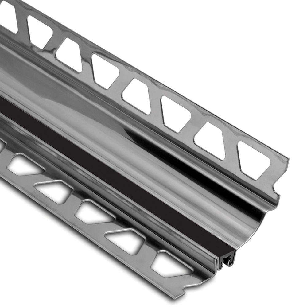 Schluter - DILEX-HKS Profilé à gorge avec un radius de 23/32" - acier inoxydable (V2) noir 1/2" x 7/16" x 8' 2-1/2"