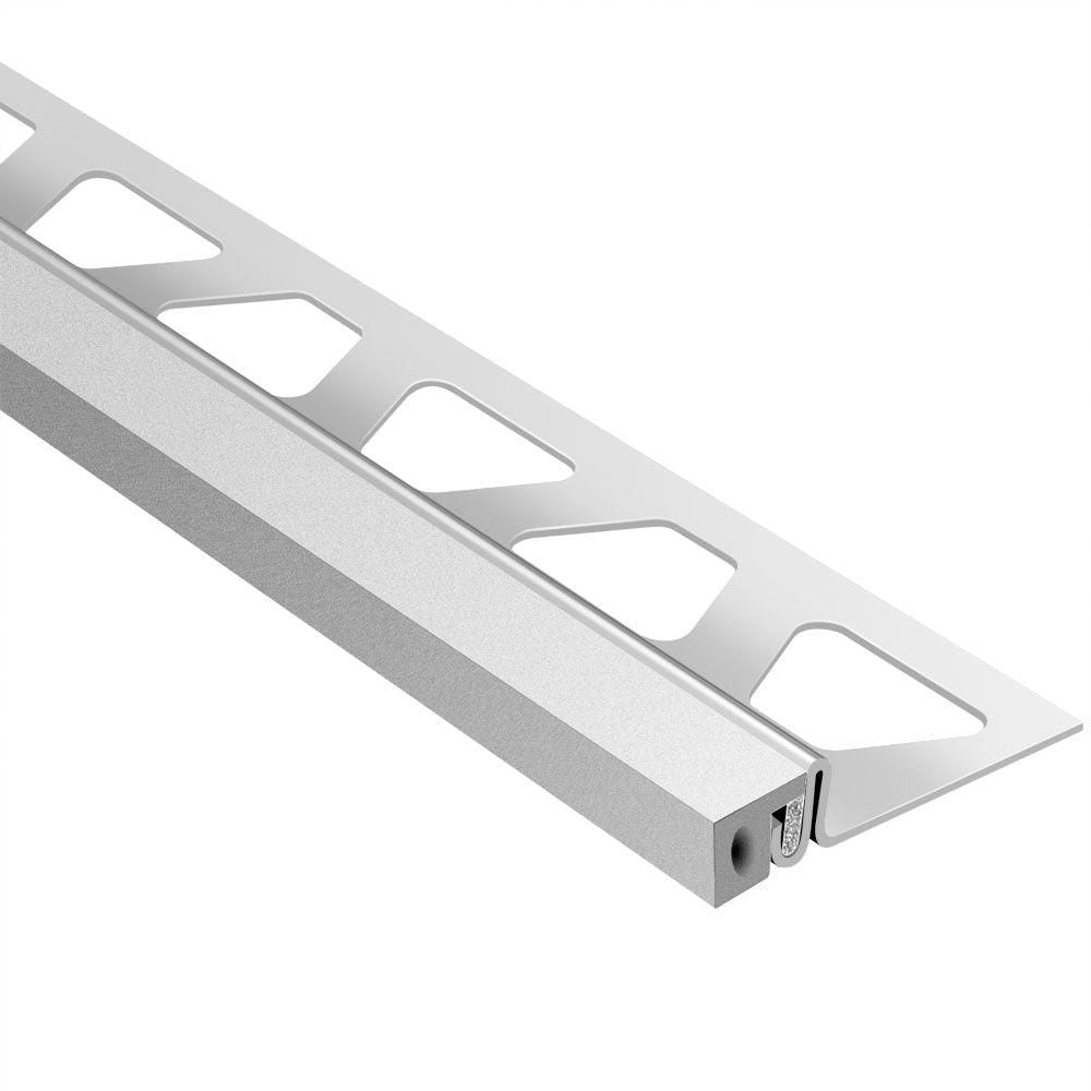 Schluter - DILEX-KSA Profilé pour joint de périmètre muni de ruban autoadhésif gris classique - acier inoxydable (V2) 1/2" (12.5 mm) x 8' 2-1/2"