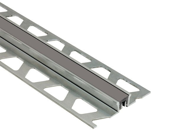 Schluter - DILEX-KSN - 3/8" - alum. / joint 7/16" anth foncé ||AKSN100DA - Ceramed