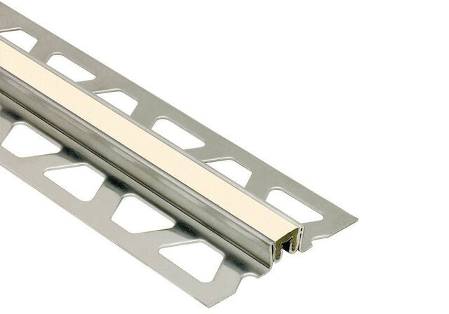 Schluter - DILEX-KSN - 5/8" - acier inoxydable / joint 7/16" sable ||EKSN160SP - Ceramed