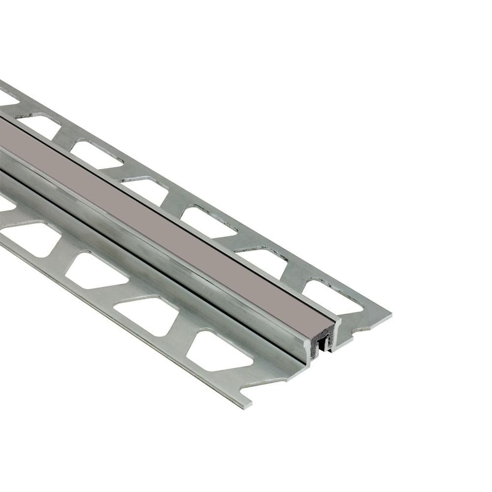 Schluter - DILEX-KSN Profilé pour joint de surface avec insertion coulis gris de 7/16" - Aluminium 3/8" (10 mm) x 8' 2-1/2"
