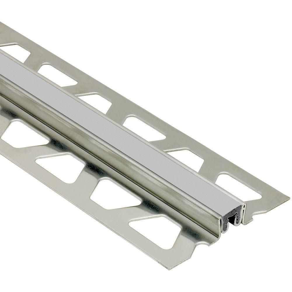 Schluter - DILEX-KSN Profilé pour joint de surface avec insertion gris classique de 7/16" (11 mm) - acier inoxydable (V2) 7/16" x 8' 2-1/2"