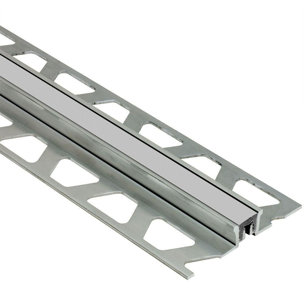 Schluter - DILEX-KSN Profilé pour joint de surface avec insertion gris classique de 7/16" - Aluminium 13/16" (21 mm) x 8' 2-1/2"