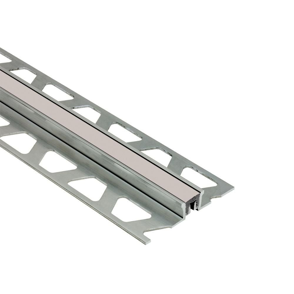 Schluter - DILEX-KSN Profilé pour joint de surface avec insertion gris pierre de 7/16" - Aluminium 1/2" (12.5 mm) x 8' 2-1/2"