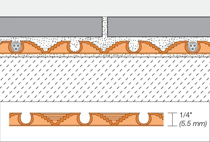 Schluter - DITRA-HEAT - (134.5 pi²) 5.5 mm - Membrane de désolidarisation en rouleau pour plancher chauffant - 3' 2-5/8" x 41' 10-3/4" ||DH512M - Ceramed