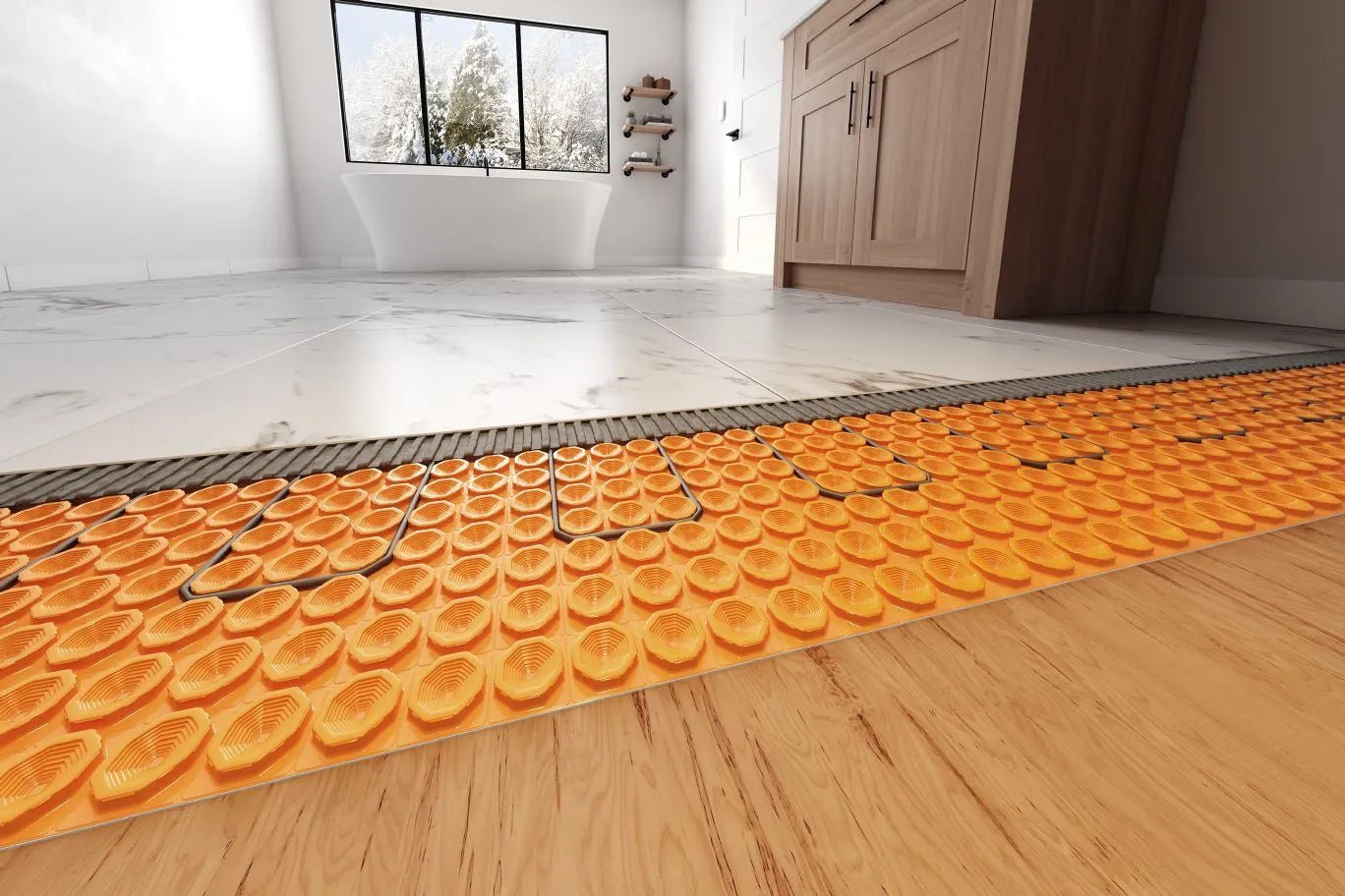 Schluter - DITRA-HEAT - (8.4 pi²) 8 mm - DUO Membrane de désolidarisation avec rupture thermique en feuille pour plancher chauffant - 3' 2-5/8" x 2' 7-3/8" ||DHD8MA - Ceramed
