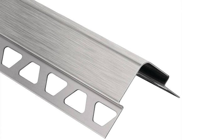 Schluter - ECK-E - W=1-15/32" h=5/16" - acier inoxydable brossé 9' 10" ||E37V2AEB80/300 - Ceramed