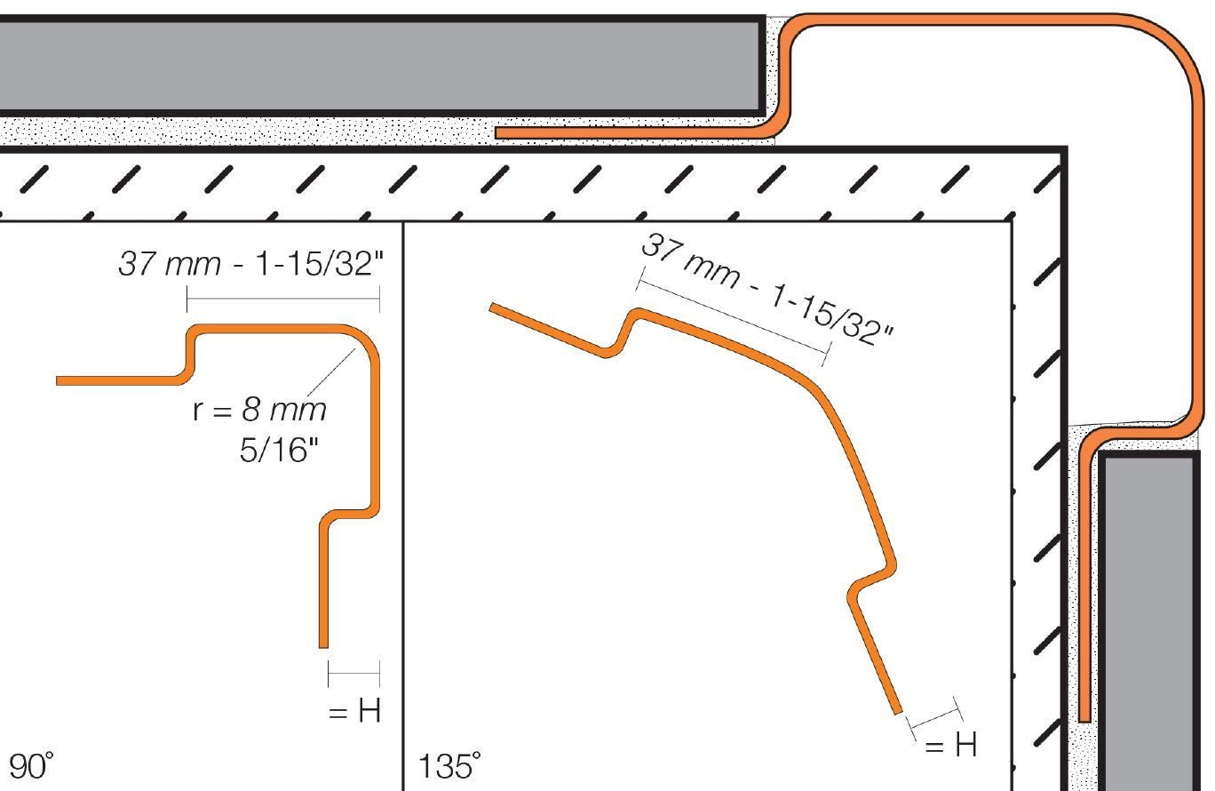 Schluter - ECK-E - W=1-15/32" h=7/16" - acier inoxydable v4a 8' 2-1/2" ||E37V4A110/250 - Ceramed