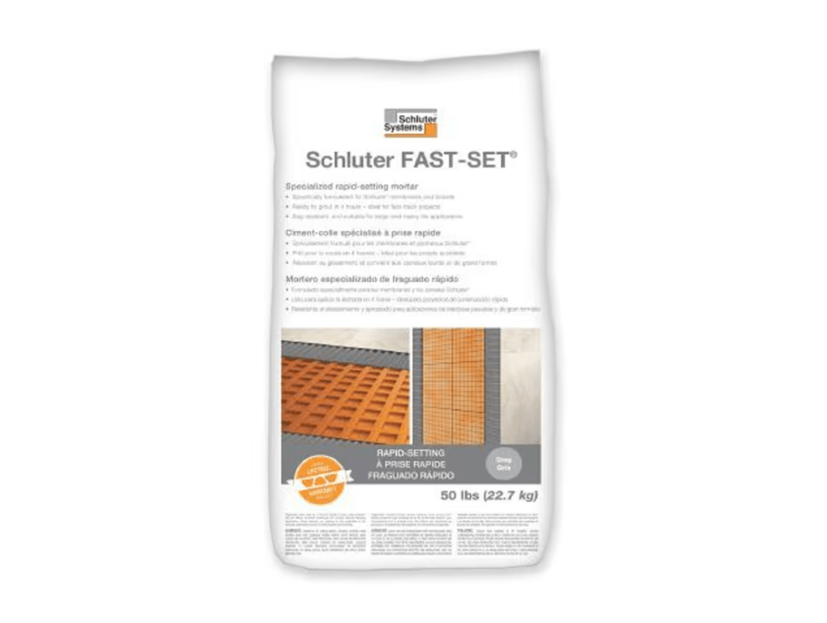 Schluter - FAST-SET - Ciment-colle spécialisé à prise rapide - gris 50 lb ||SETF50G - Ceramed