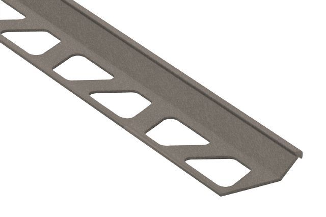 Schluter - FINEC Profilé de finition et de protection des rebords - aluminium gris pierre 9/32" (7 mm) x 8' 2-1/2"