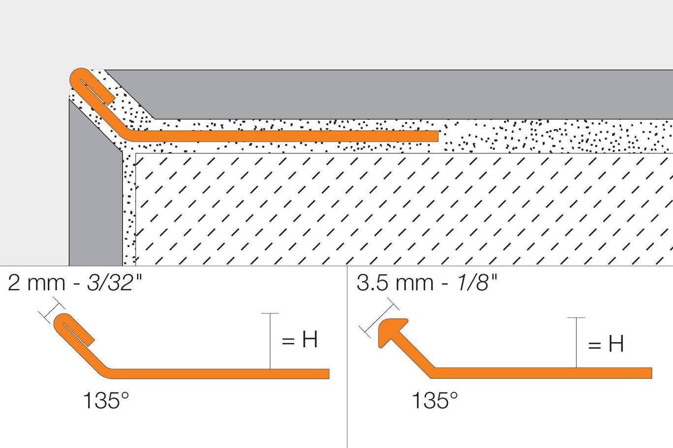 Schluter - FINEC - Profilé de finition et de protection des rebords - alum. ivoire 9/32" x 8' 2-1/2" ||F70TSI - Ceramed