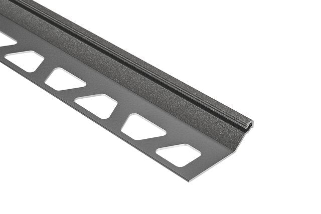 Schluter - FINEC - SQ Profilé de finition et de protection des rebords alum. anthracite clair 7/16" x 8' 2-1/2" ||FSQ110TSLA - Ceramed