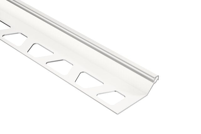 Schluter - FINEC - SQ Profilé de finition et de protection des rebords alum. blanc mat 7/16" x 8' 2-1/2" ||FSQ110MBW - Ceramed