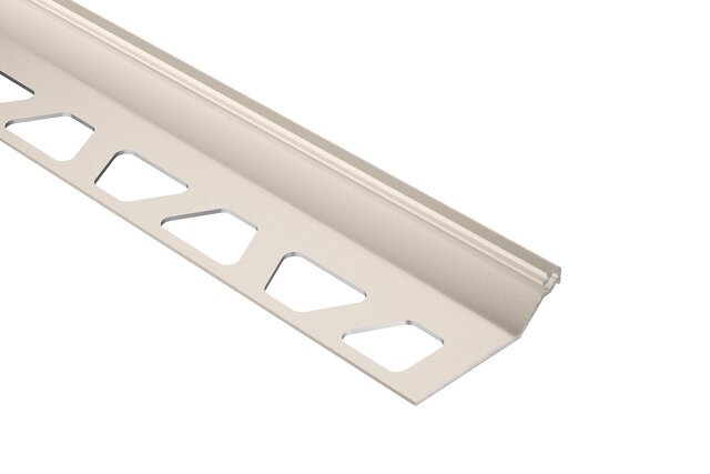 Schluter - FINEC - SQ Profilé de finition et de protection des rebords alum. crème 1/2" x 8' 2-1/2" ||FSQ125TSC - Ceramed