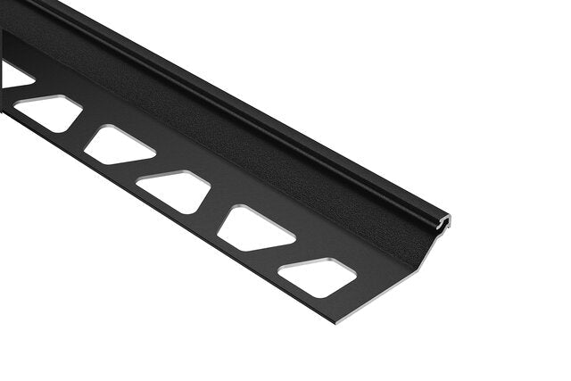 Schluter - FINEC - SQ Profilé de finition et de protection des rebords alum. noir mat 7/16" x 8' 2-1/2" ||FSQ110MGS - Ceramed