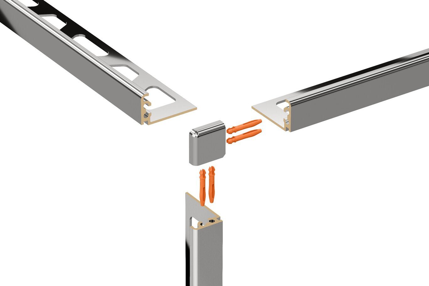 Schluter - JOLLY - Coin extérieur 3/8" alum. blanc éclatant ||EV/J100BW - Ceramed