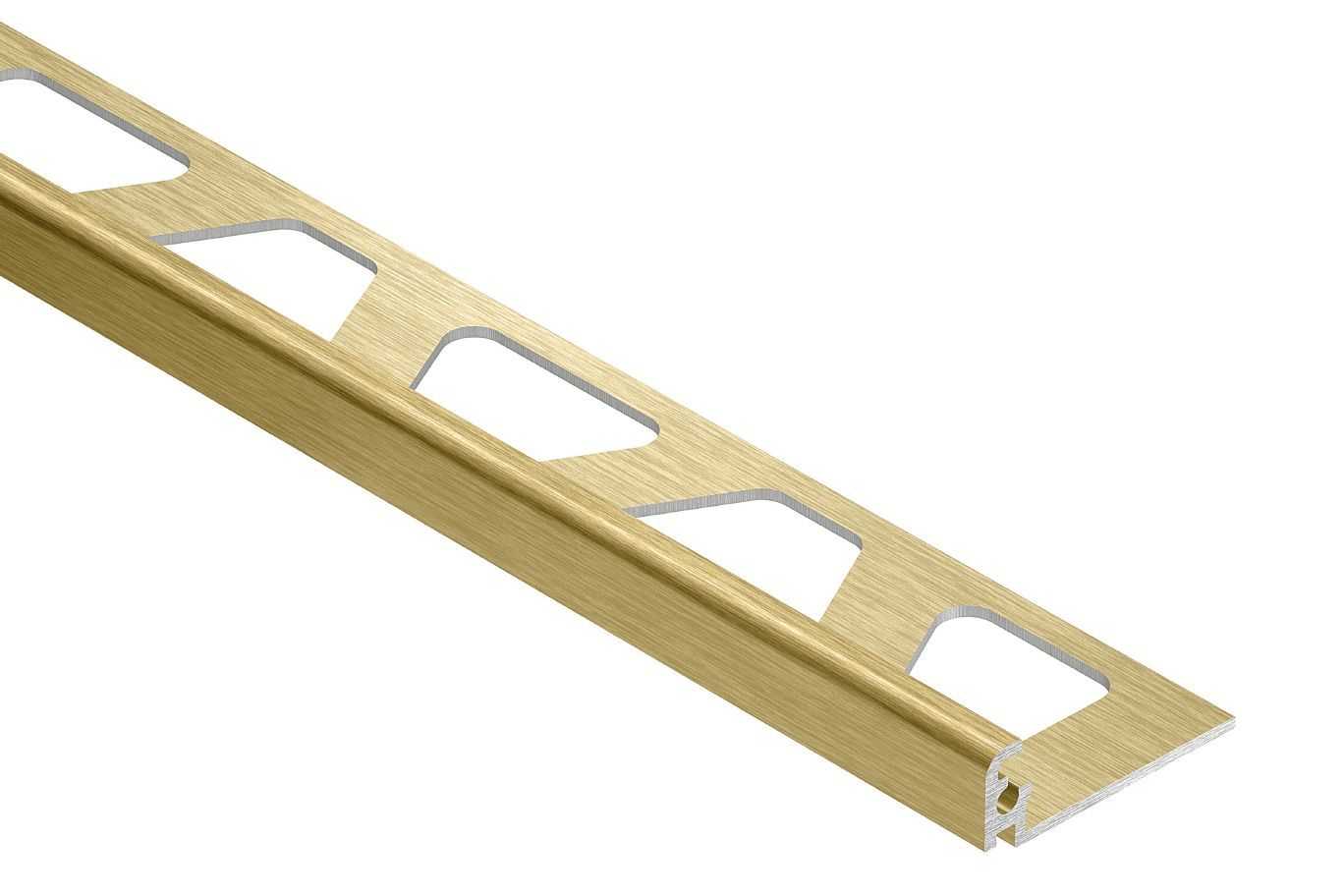 Schluter - JOLLY Moulure de bordure de mur Aluminium anodisé Laiton brossé 1/2" (12.5 mm) x 8' 2-1/2"
