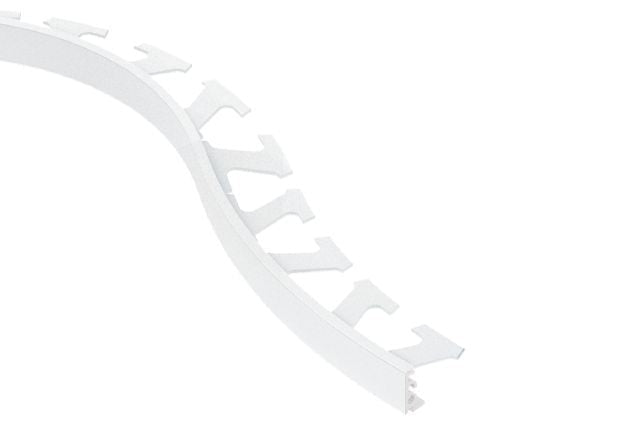 Schluter - JOLLY Moulure flexible de bordure pour les murs Aluminium Blanc mat 5/16" (8 mm) x 8' 2-1/2"