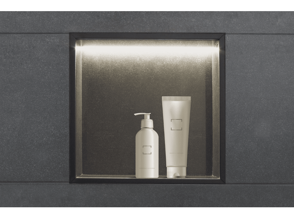 Schluter - KERDI-BOARD-SN - LT Niche de douche préfabriqué avec éclairage à DEL LIPROTEC - 12" x 20" ||KB12SNLT2WW - Ceramed