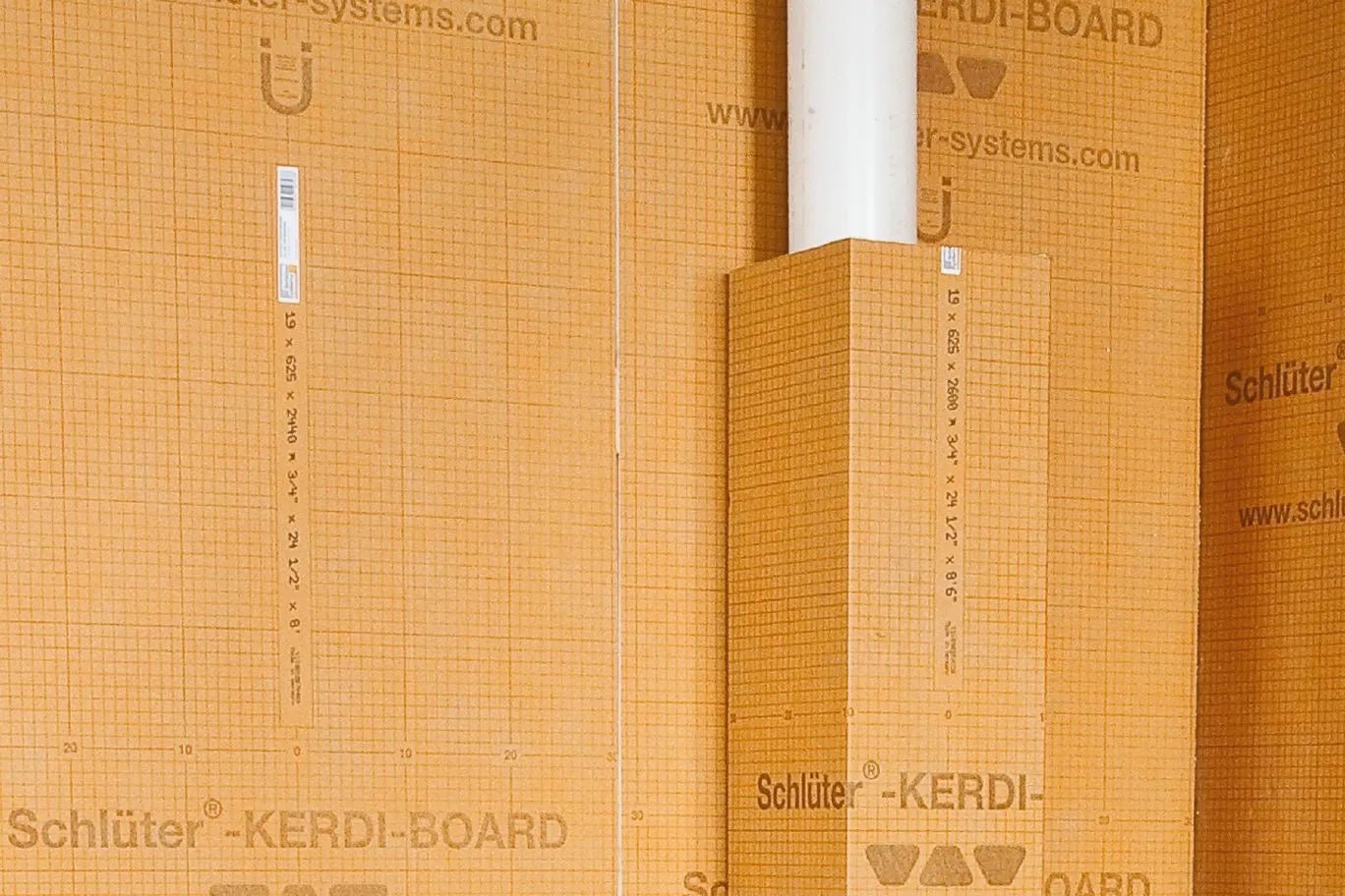 Schluter - KERDI-BOARD-U - Panneau en forme de U -Largeur de 7-7/8" replié 3/4" x 24-1/2" x 96" ||KB196252440U20 - Ceramed