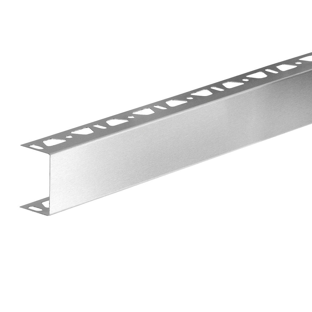 Schluter - KERDI-BOARD-ZA Profilé de finition en "U" - acier inoxydable (V2) brossé 2" x 8' 2-1/2"