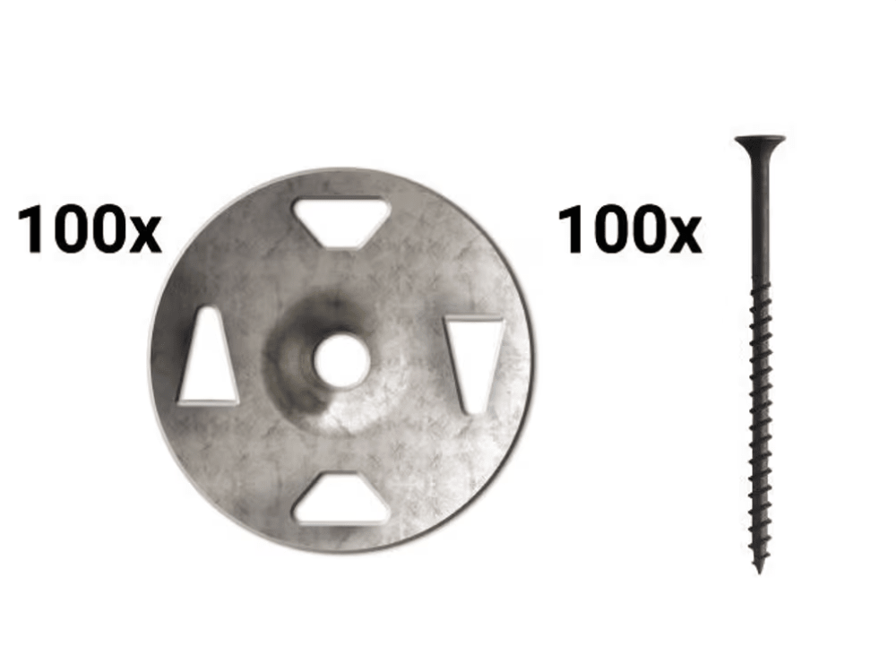 Schluter - KERDI-BOARD - ZS/-ZT Vis et rondelles - acier galvanisé 1-5/8" (paquet de 100) ||KBZS35GT32Z100 - Ceramed