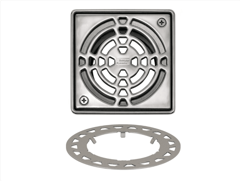 Schluter - KERDI-DRAIN - Ensemble de grille carrée Classic - acier inoxydable (V2) 6" ||KD6GRKE - Ceramed