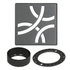 Schluter - KERDI-DRAIN Ensemble de grille carrée Curve acier inoxydable (V2) anthracite foncé 4"