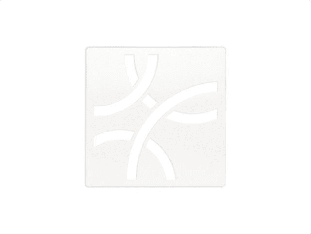 Schluter - KERDI-DRAIN - Ensemble de grille carrée Curve - acier inoxydable (V2) blanc mat 4" ||KDIF4GRKMBWD6 - Ceramed