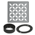 Schluter - KERDI-DRAIN Ensemble de grille carrée Floral acier inoxydable (V2) étain 4"