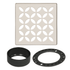 Schluter - KERDI-DRAIN Ensemble de grille carrée Floral acier inoxydable (V2) ivoire 4"
