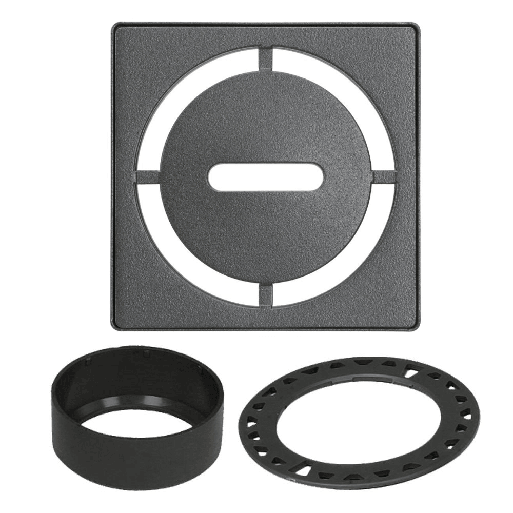 Schluter - KERDI-DRAIN Ensemble de grille carrée Pure acier inoxydable (V2) anthracite foncé 4"