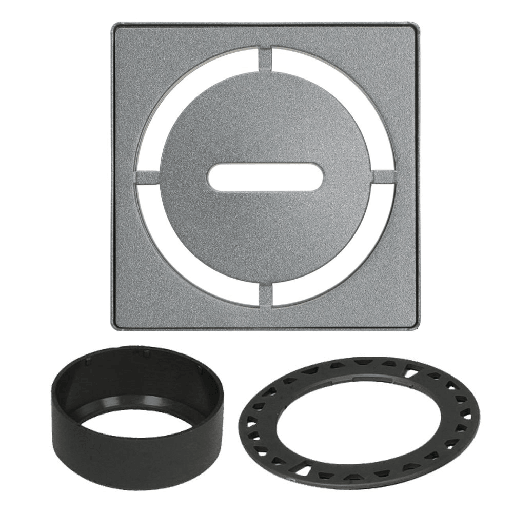 Schluter - KERDI-DRAIN Ensemble de grille carrée Pure acier inoxydable (V2) étain 4"
