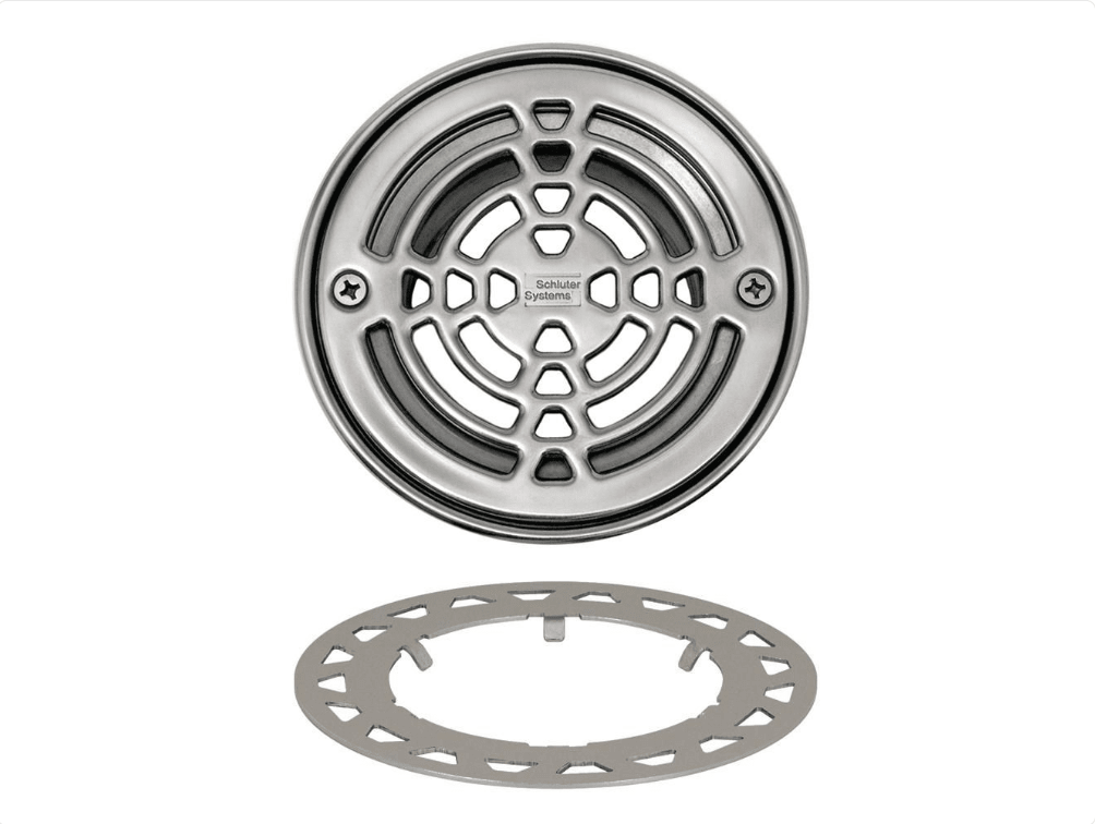 Schluter - KERDI-DRAIN - Ensemble de grille ronde Classic - acier inoxydable (V2) 6" ||KD6GRKRE - Ceramed