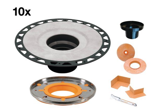 Schluter - KERDI-LINE-A - Ensemble d'adaptateur pour drain Plastique ABS 5-1/2" (paquet de 10) ||KDAM5FLKABS10 - Ceramed