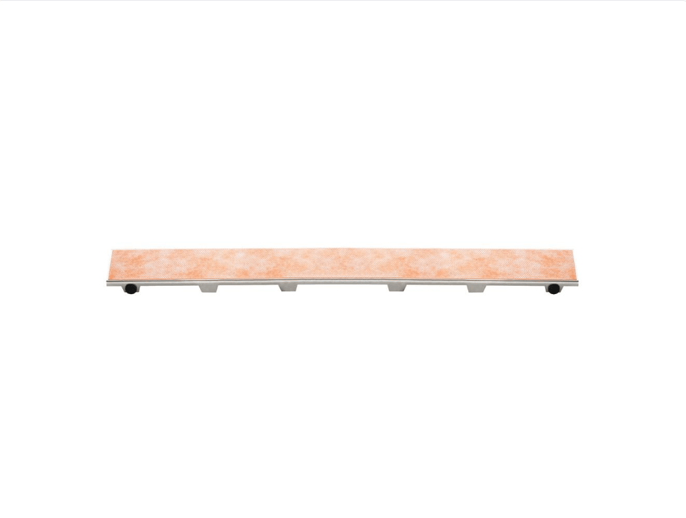Schluter - KERDI-LINE - Drain linéaire encastré avec design de grille décentrée sans cadre à carreler - acier inoxydable (V4) brossé 1-1/8" x 47-1/4" ||KL1DROE120 - Ceramed