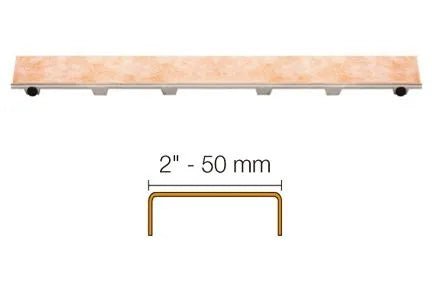 Schluter - KERDI-LINE - Drain linéaire encastré avec design de grille sans cadre à carreler - acier inoxydable (V4) brossé 1-1/8" x 27-9/16" ||KL1DRE70 - Ceramed