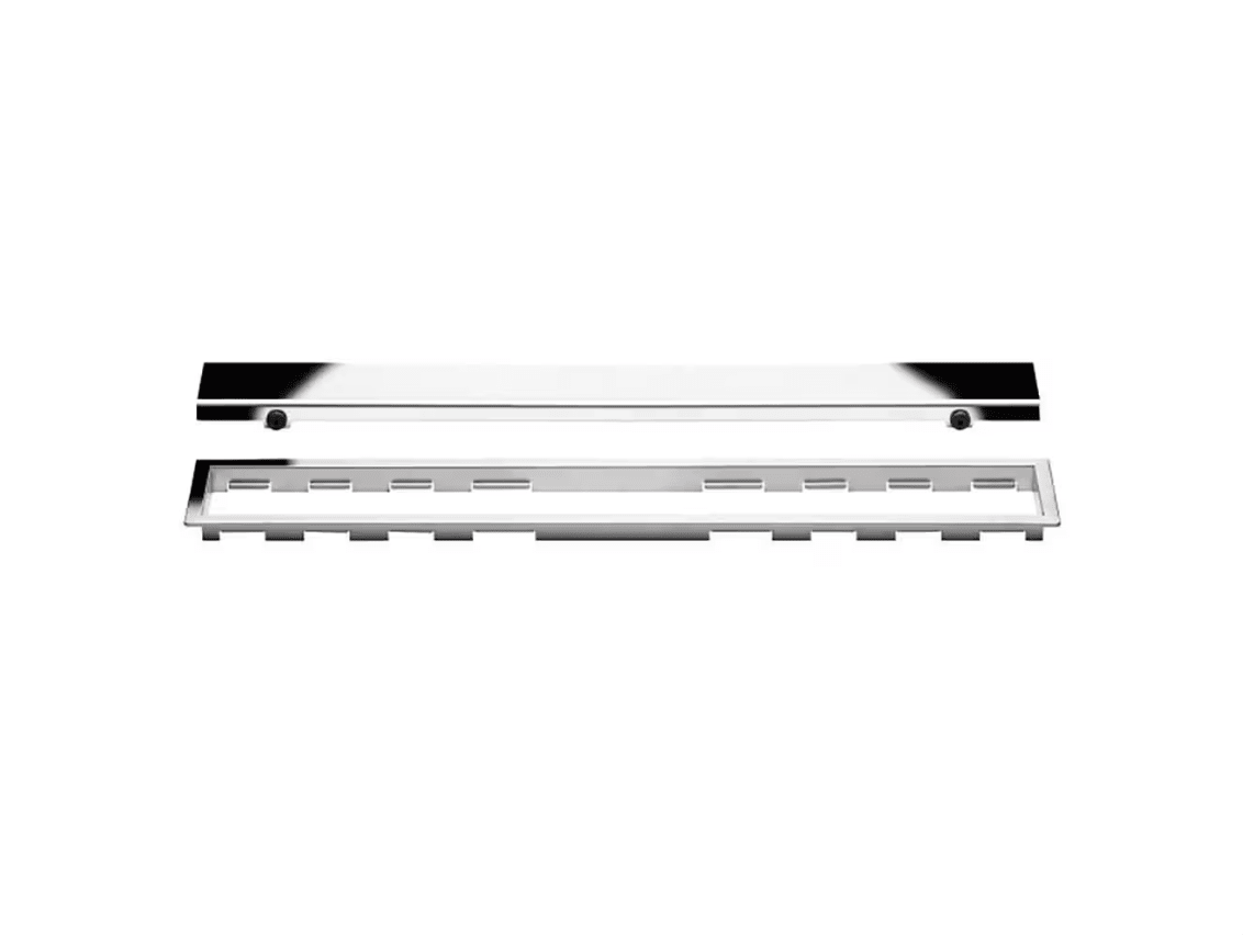 Schluter - KERDI-LINE - Drain linéaire encastré avec design de grille Solid - acier inoxydable (V4) chrome 3/4" x 19-11/16" ||KL1AR19EP50 - Ceramed