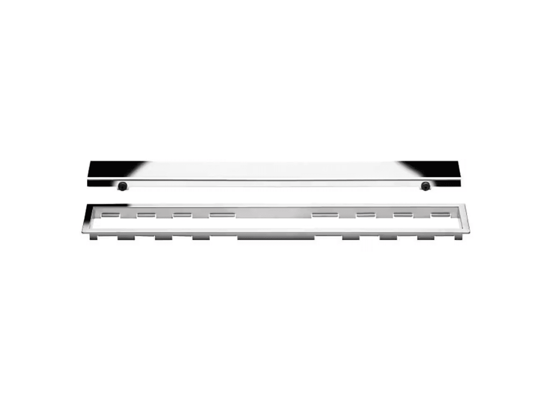 Schluter - KERDI-LINE - Drain linéaire encastré avec design de grille Solid - acier inoxydable (V4) chrome 3/4" x 27-9/16" ||KL1AR19EP70 - Ceramed