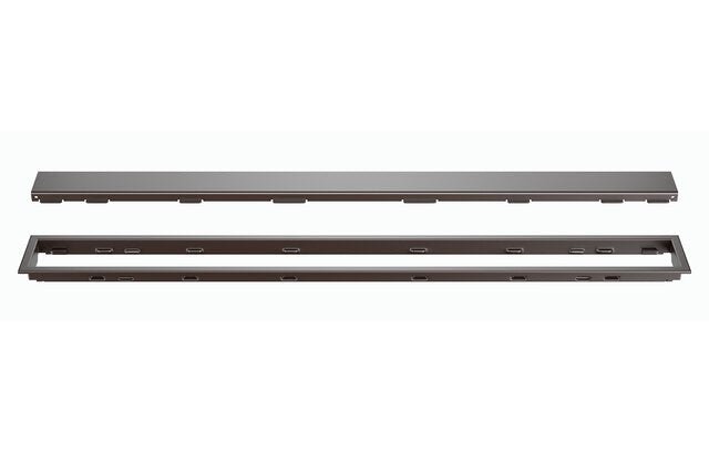 Schluter - KERDI-LINE - Drain linéaire encastré avec desing de grille Solid - acier inoxydable (V4) texturé Bronze 3/4" x 70-13/16" ||KL1AR19TSOB180 - Ceramed