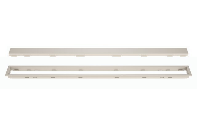 Schluter - KERDI-LINE - Drain linéaire encastré avec desing de grille Solid - acier inoxydable (V4) texturé Crème 3/4" x 43-5/16" ||KL1AR19TSC110 - Ceramed