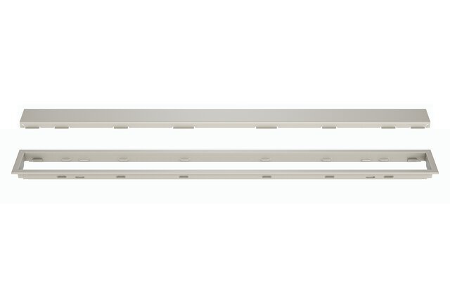 Schluter - KERDI-LINE - Drain linéaire encastré avec desing de grille Solid - acier inoxydable (V4) texturé Grège 3/4" x 59-1/16" ||KL1AR19TSBG150 - Ceramed
