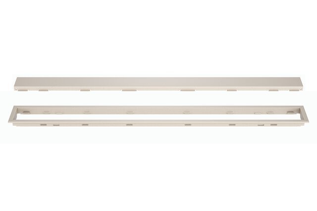 Schluter - KERDI-LINE - Drain linéaire encastré avec desing de grille Solid - acier inoxydable (V4) texturé Ivoire 3/4" x 43-5/16" ||KL1AR19TSI110 - Ceramed